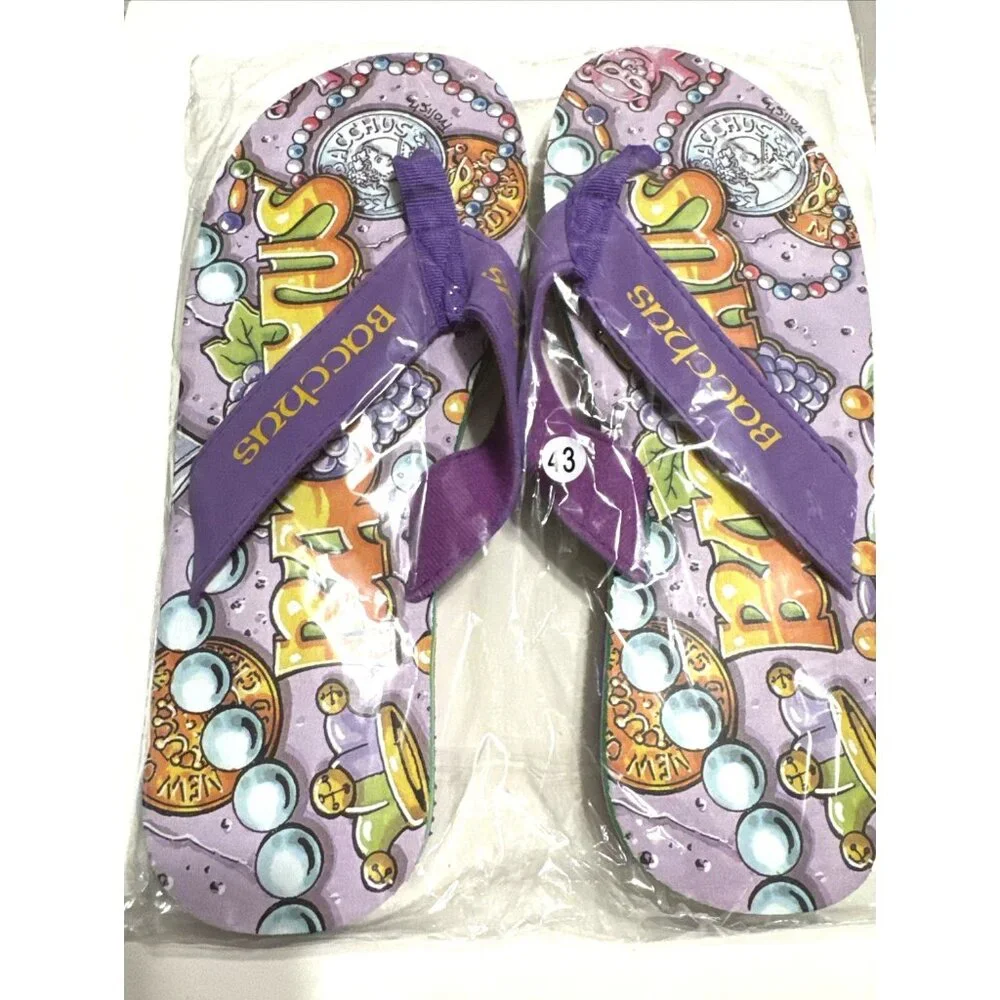 Krewe of BACCHUS Flip Flop Size 43 EU (10 US) New Orleans Mardi Gras